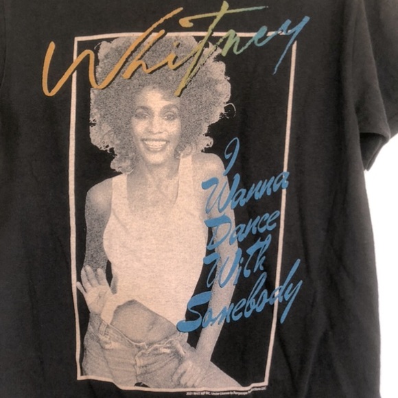 Whitney Houston I Wanna Dance Vintage Tee in Vintage Black - Picture 2 of 3